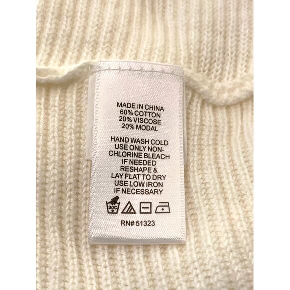 1.STATE V-Neck Balloon Sleeve Ribbed Sweater Top Size XXL/2X Antique White NWT - Picture 8 of 8